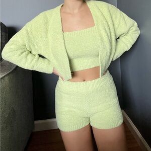 Limey green 3-piece sweater set